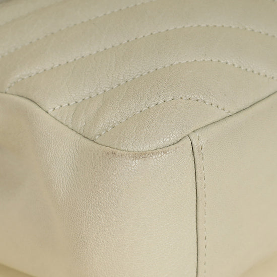 YSL Vintage Blanc College Medium Shoulder Bag