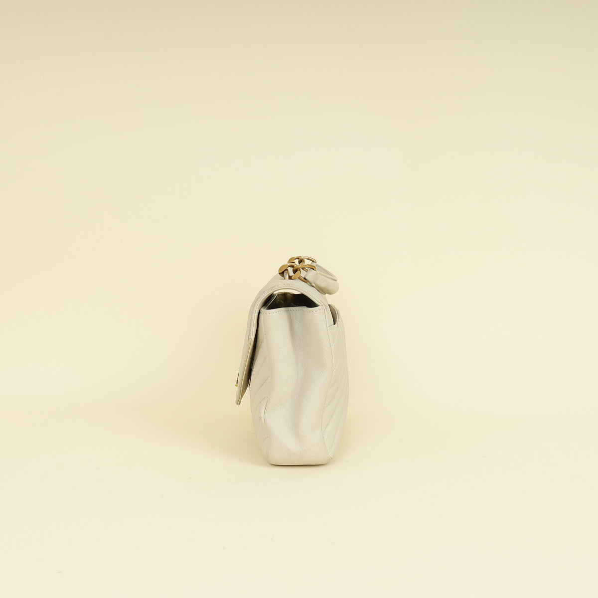 YSL Vintage Blanc College Medium Shoulder Bag