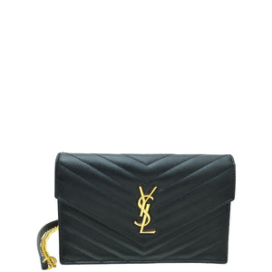 محفظة YSL سوداء كاساندرا الكلاسيكية على السلسلة 