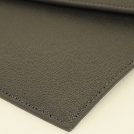 YSL Dark Olive Uptown Pouch