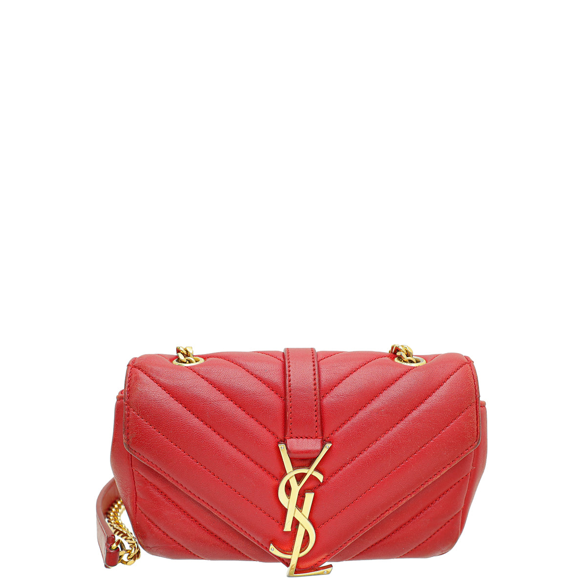 YSL Red Chevron Monogram Classic Baby Chain Bag-YSL-THE CLOSET