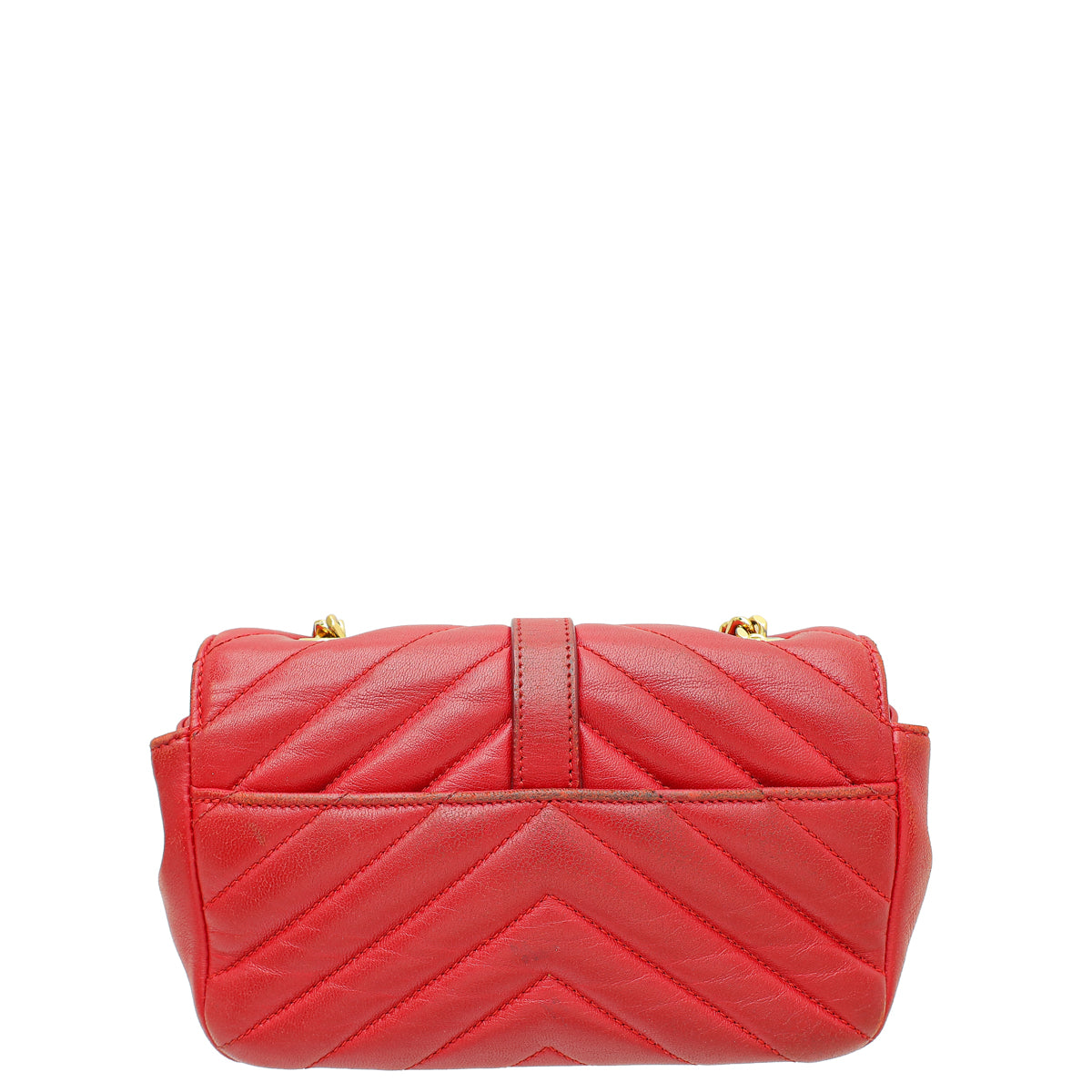 YSL Red Chevron Monogram Classic Baby Chain Bag-YSL-THE CLOSET