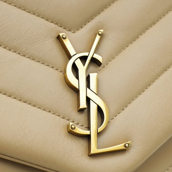 YSL Beige Monogram Loulou Smooth Medium Bag