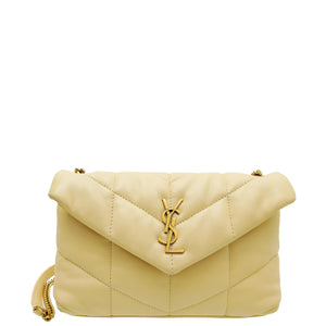 YSL Jaune Pale Toy حقيبة كتف منتفخة 