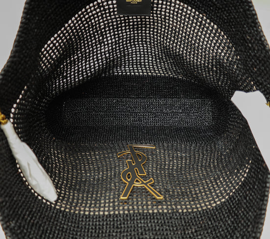 YSL Black Raffia Maxi Icare Shopping Bag-YSL-THE CLOSET