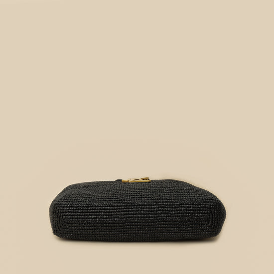YSL Black Raffia Maxi Icare Shopping Bag-YSL-THE CLOSET