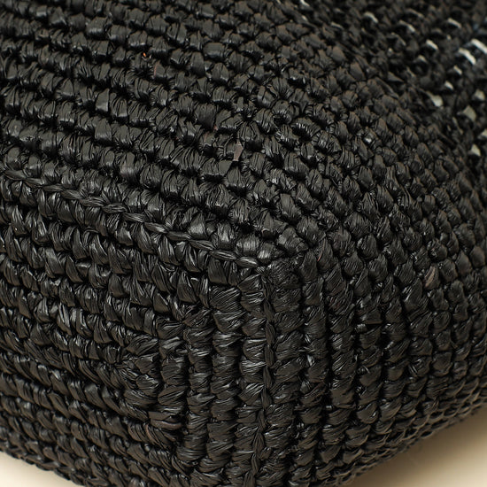 YSL Black Raffia Maxi Icare Shopping Bag-YSL-THE CLOSET