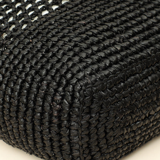YSL Black Raffia Maxi Icare Shopping Bag-YSL-THE CLOSET