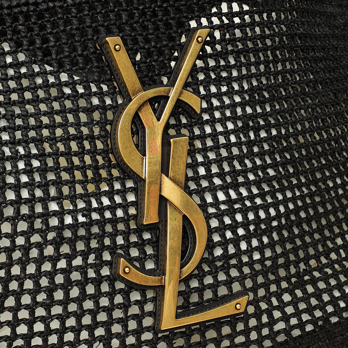 YSL Black Raffia Maxi Icare Shopping Bag-YSL-THE CLOSET
