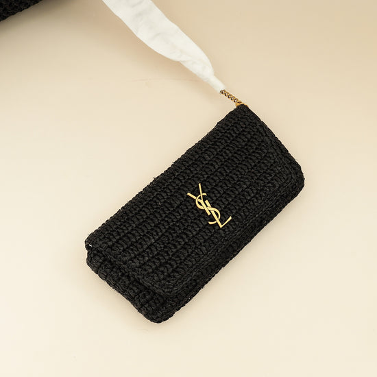 YSL Black Raffia Maxi Icare Shopping Bag-YSL-THE CLOSET