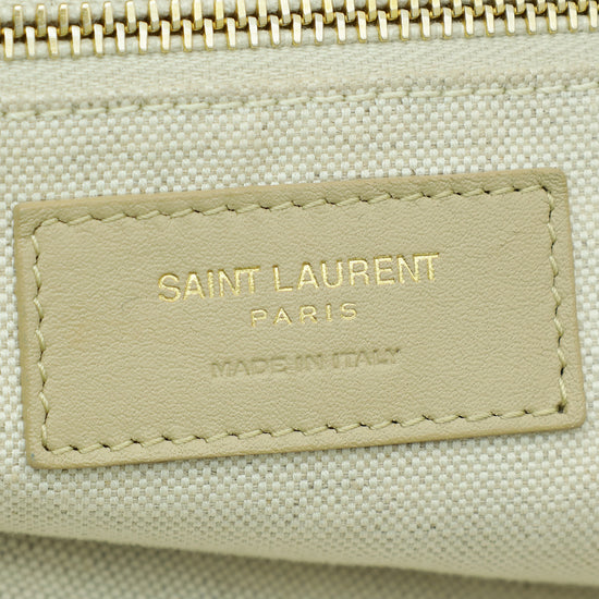 YSL Beige Quilted Nubuck Icare Maxi Shopping Bag