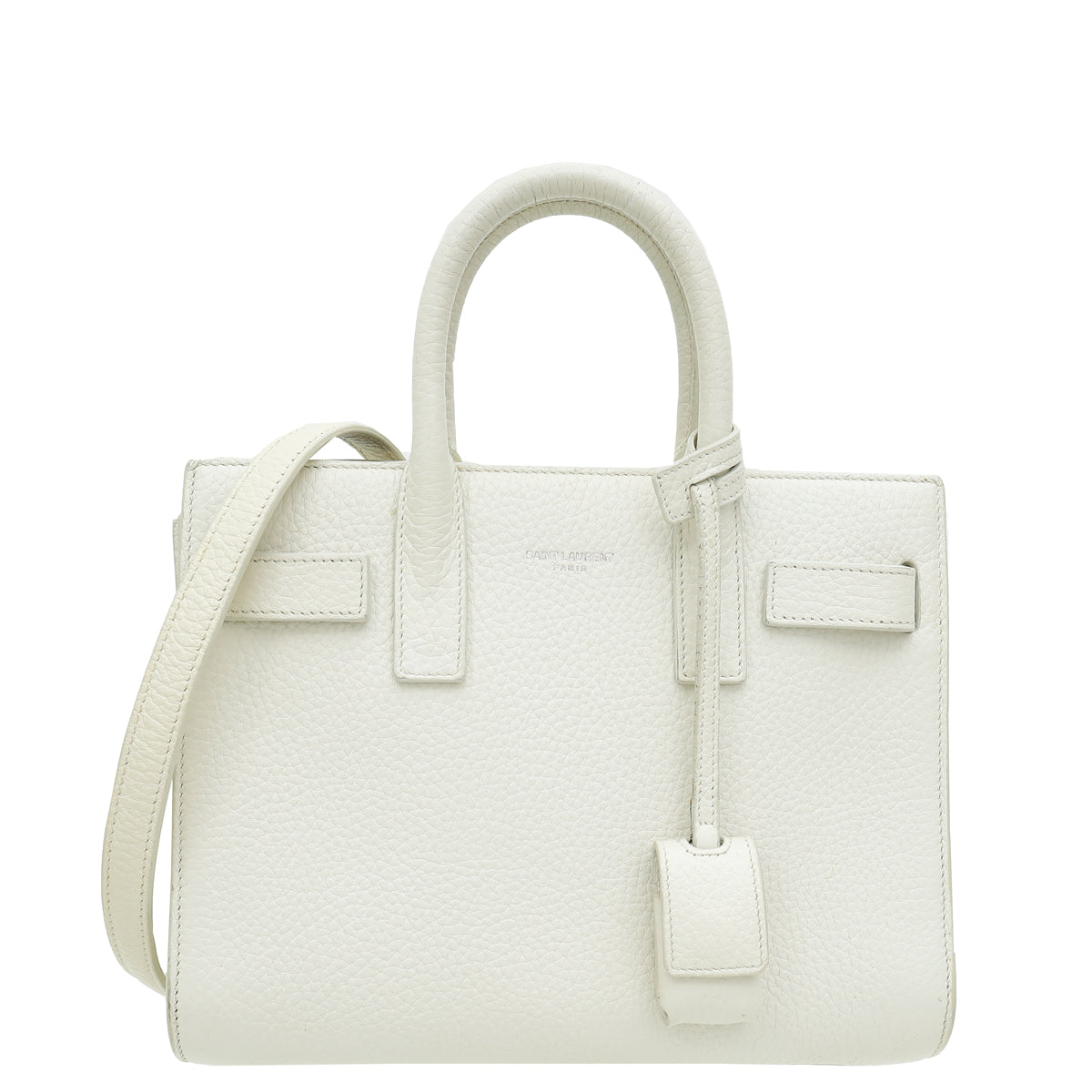 YSL White Nano Sac De Jour Bag