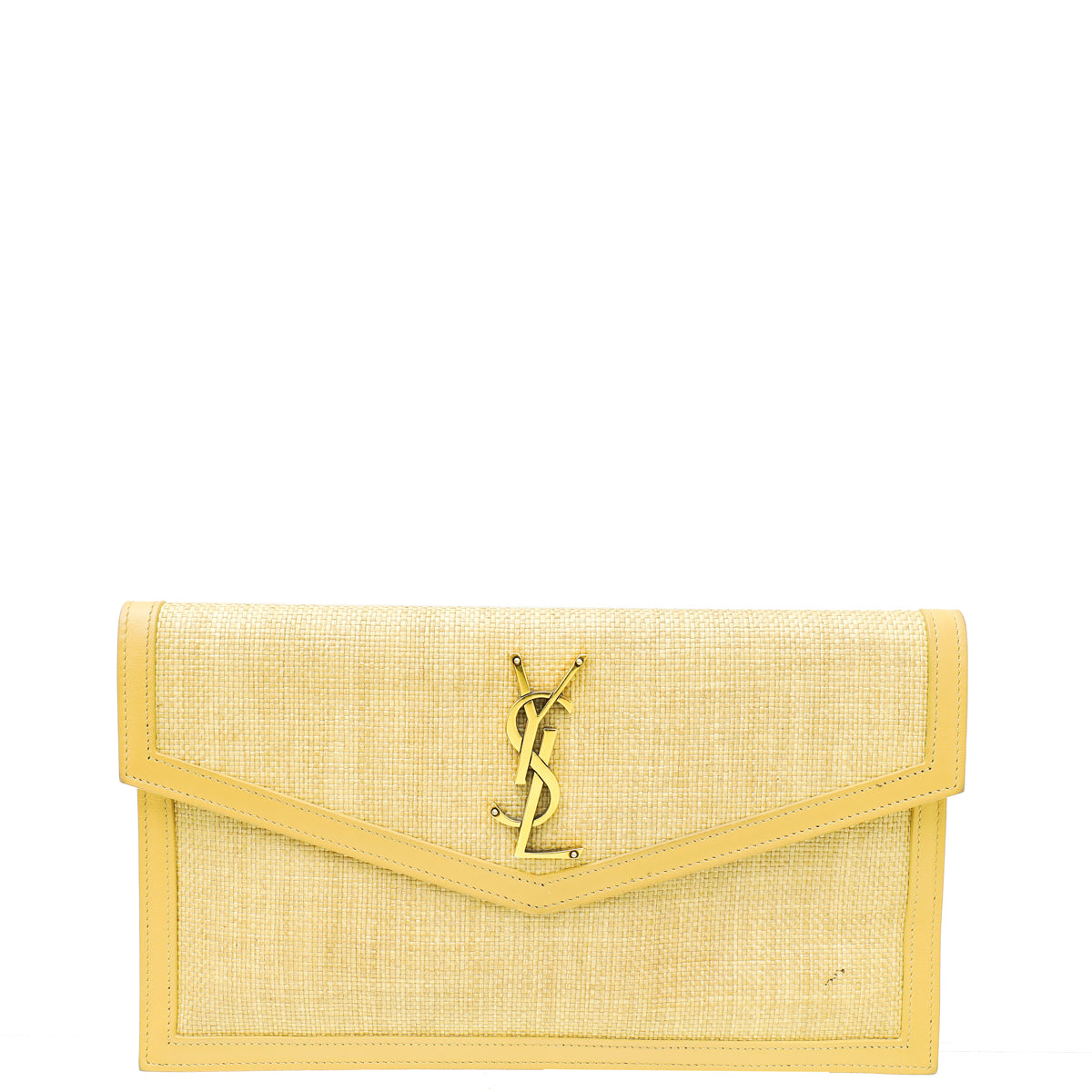 YSL Natural Micro Raffia Uptown Pouch