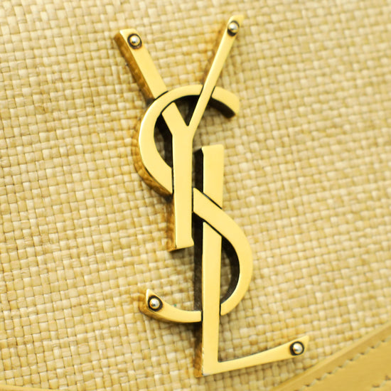 YSL Natural Micro Raffia Uptown Pouch