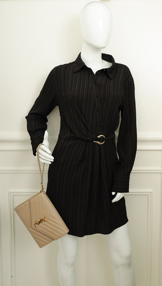 YSL Beige Monogram Cassandre Flap Pouch-YSL-THE CLOSET