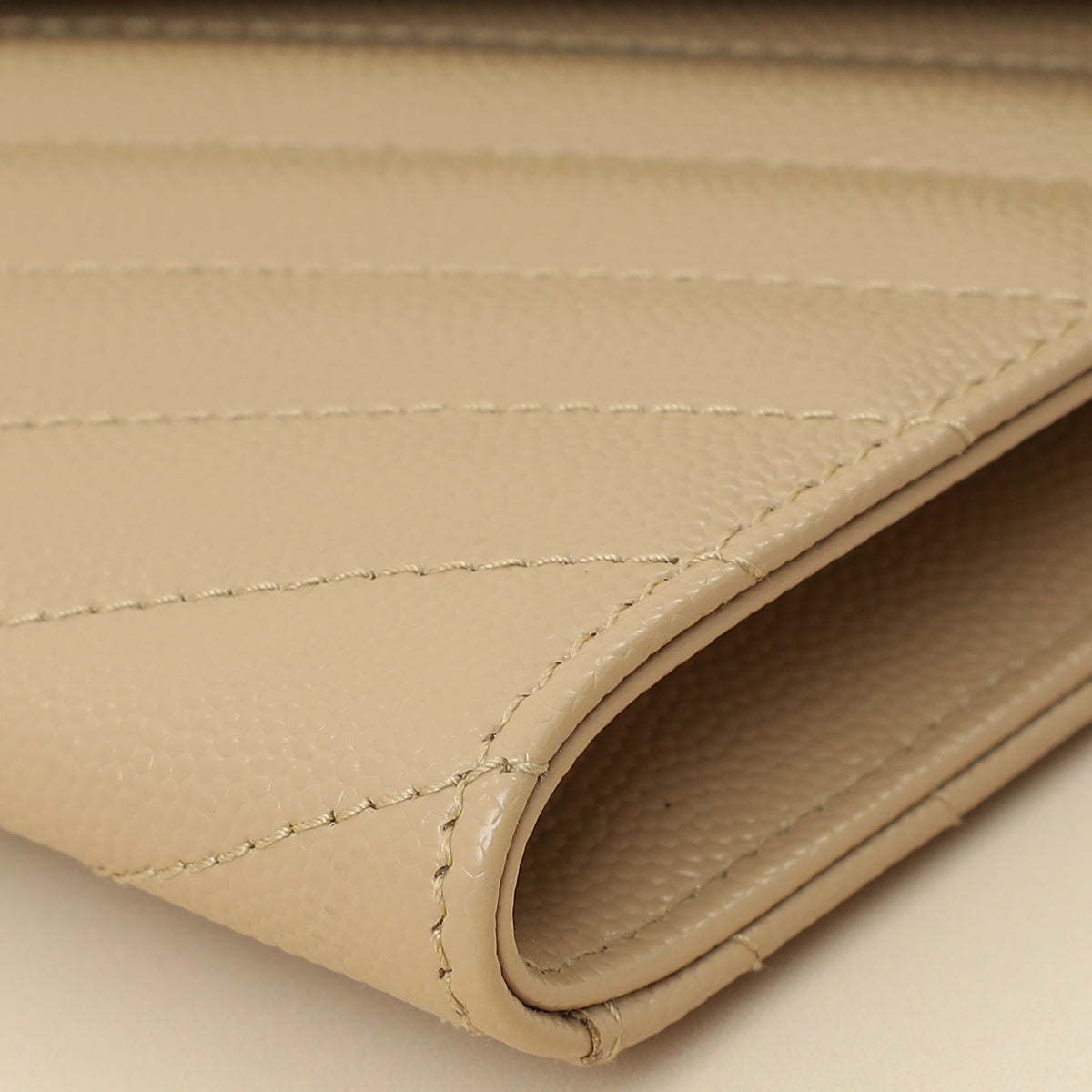 YSL Beige Monogram Cassandre Flap Pouch-YSL-THE CLOSET