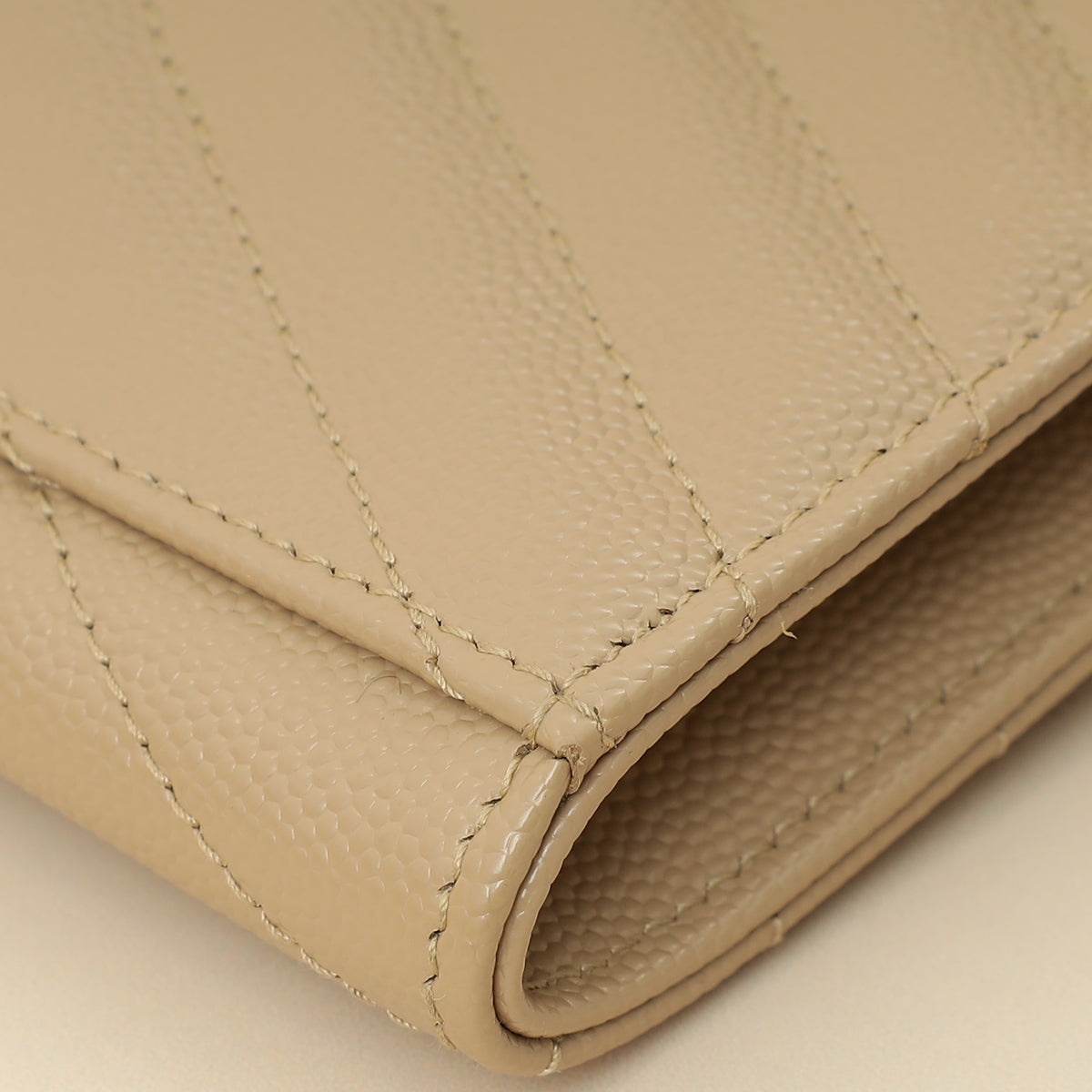 YSL Beige Monogram Cassandre Flap Pouch-YSL-THE CLOSET