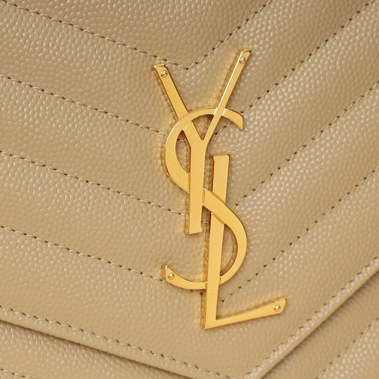 YSL Beige Monogram Cassandre Flap Pouch-YSL-THE CLOSET