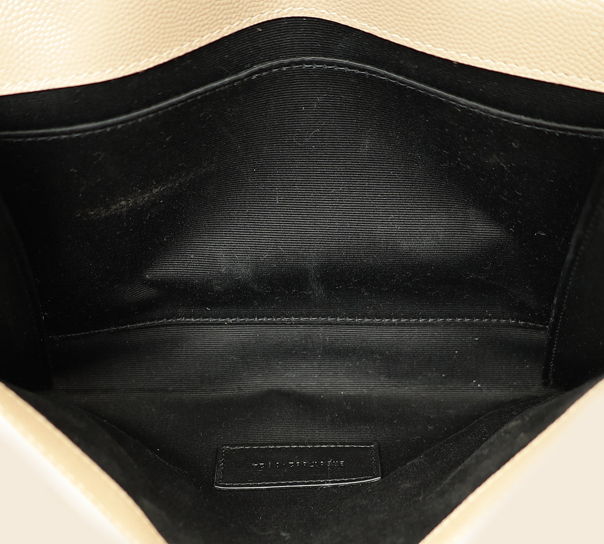 YSL Beige Monogram Cassandre Flap Pouch-YSL-THE CLOSET