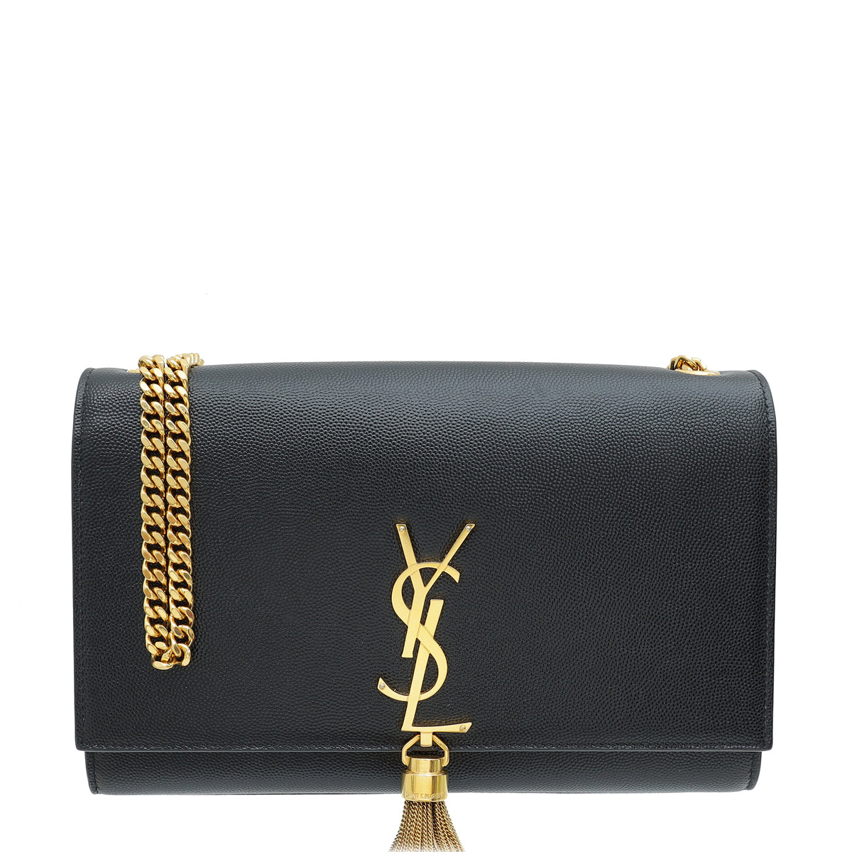YSL Black Monogram Kate Tassel Medium Shoulder Bag-YSL-THE CLOSET