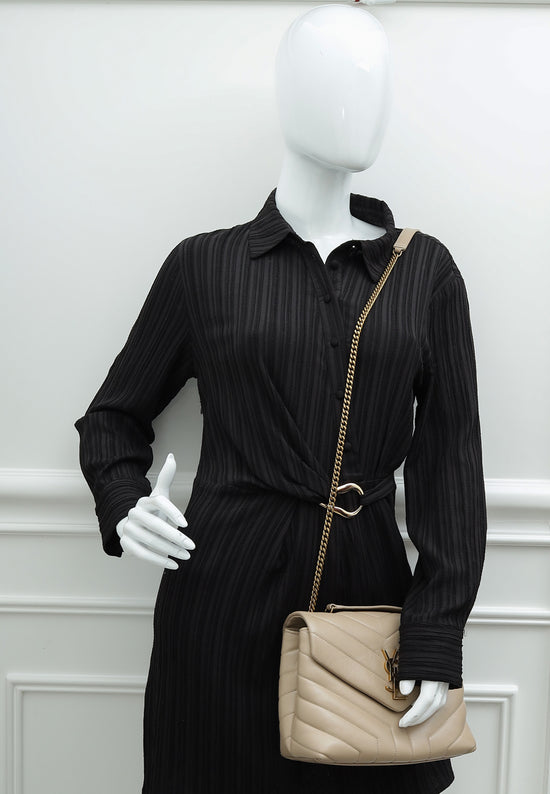 Load image into Gallery viewer, YSL Neutral Loulou Small Shoulder Bag
