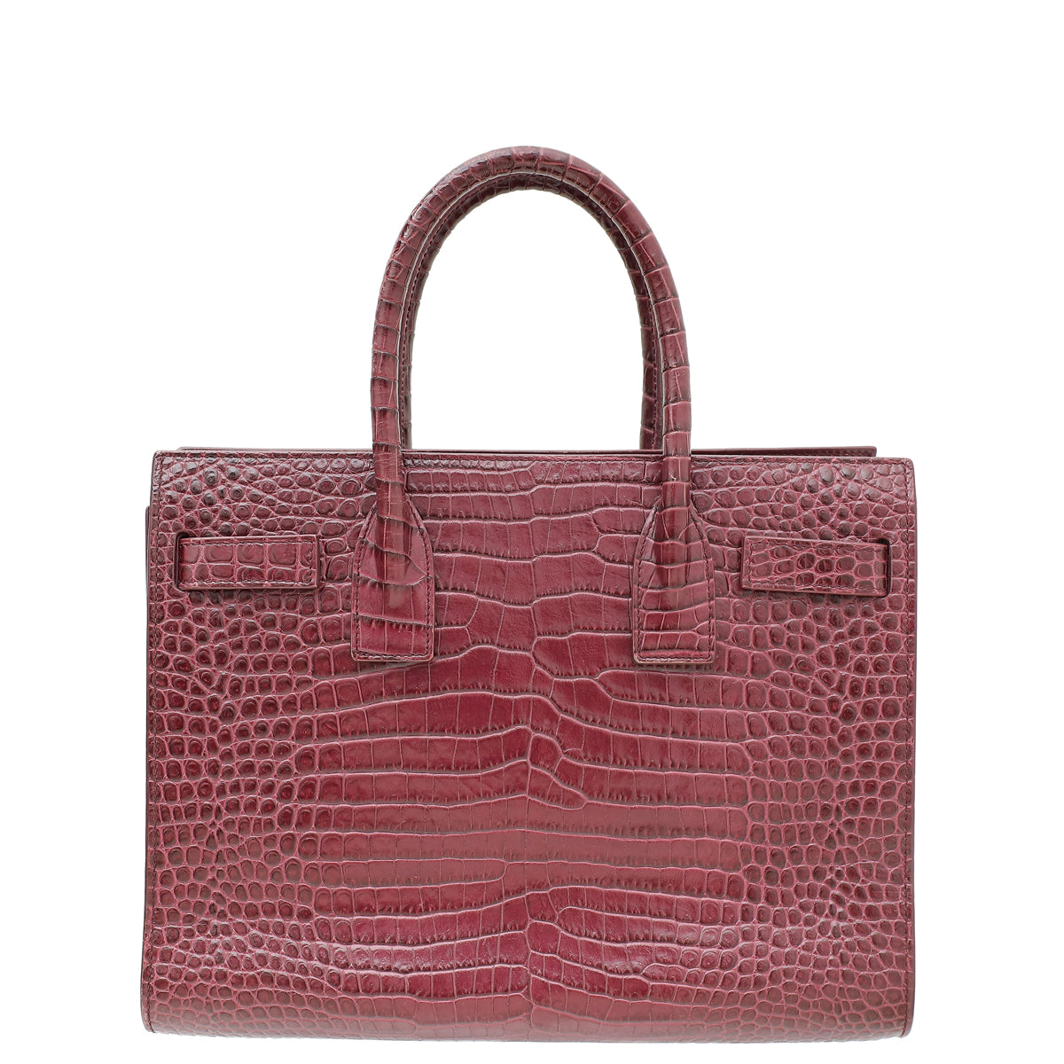 YSL Burgundy Croco Embossed Baby Sac De Jour Bag-YSL-THE CLOSET