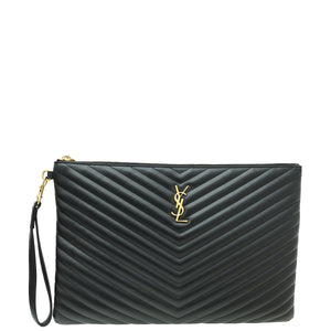 YSL Black Monogram Large Document Holder