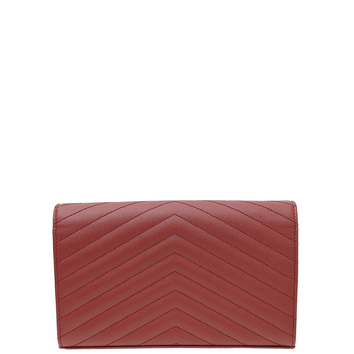 YSL Dark Red Cassandare Classic Wallet On Chain