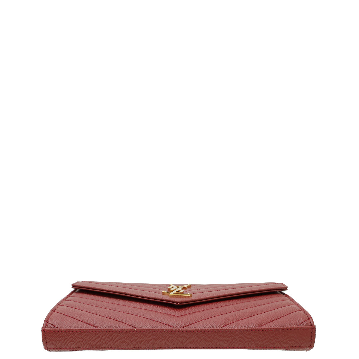 YSL Dark Red Cassandare Classic Wallet On Chain