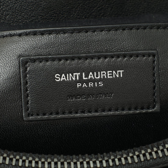 YSL So Black Chevron College Sheepskin Large Bag