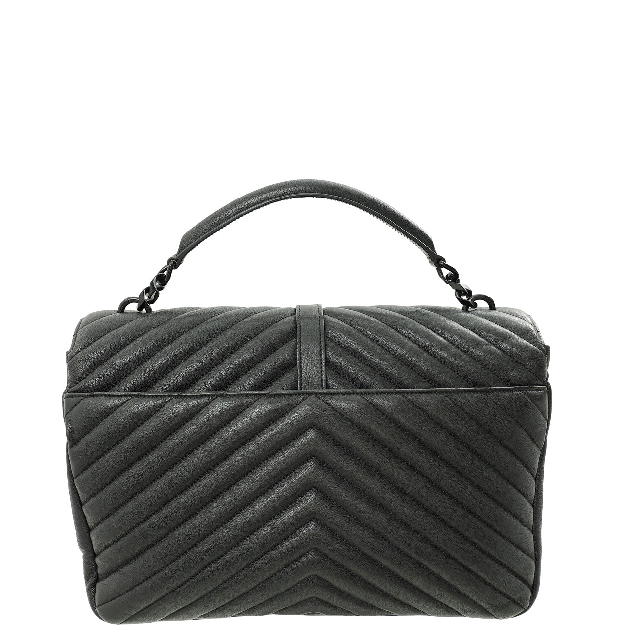 YSL So Black Chevron College Sheepskin Large Bag