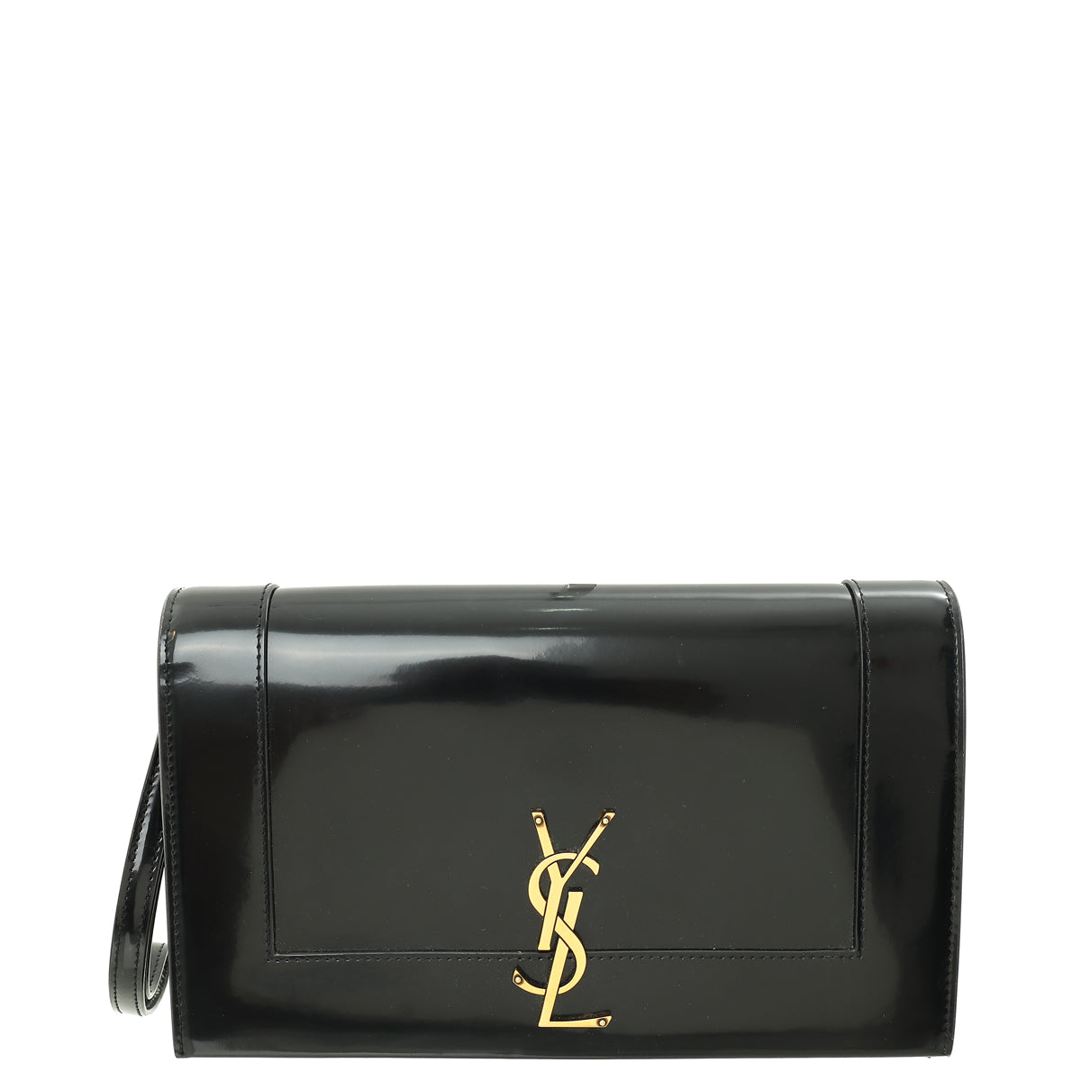 YSL Black Cassandre Wristlet Clutch-YSL-THE CLOSET