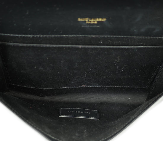 YSL Black Cassandre Wristlet Clutch