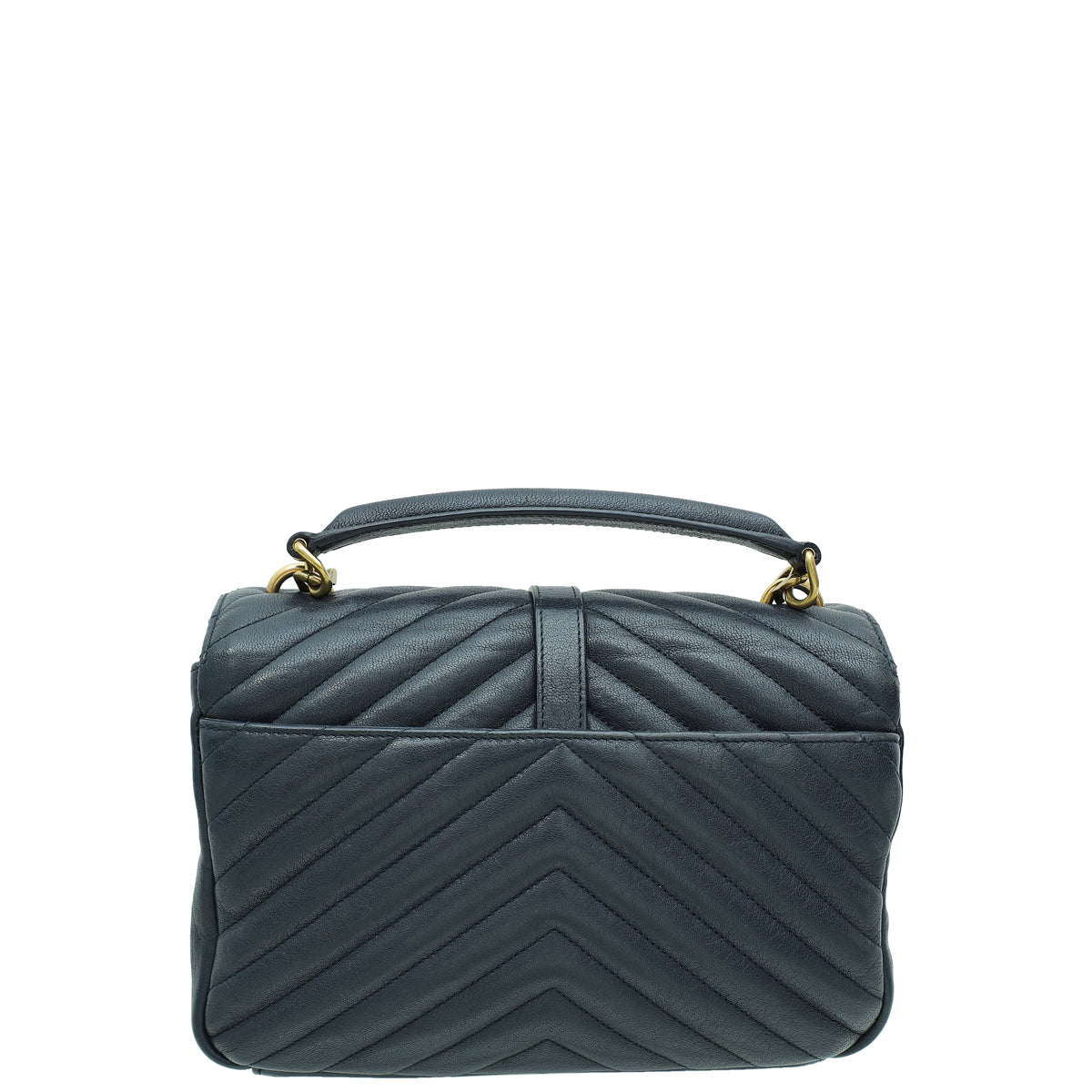 YSL Midnight Blue College Chevron Medium Bag