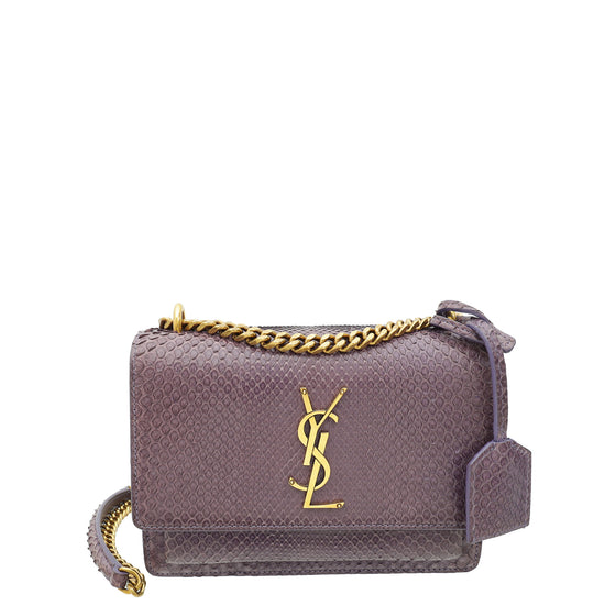 YSL Purple Sunset Python Small Shoulder Bag