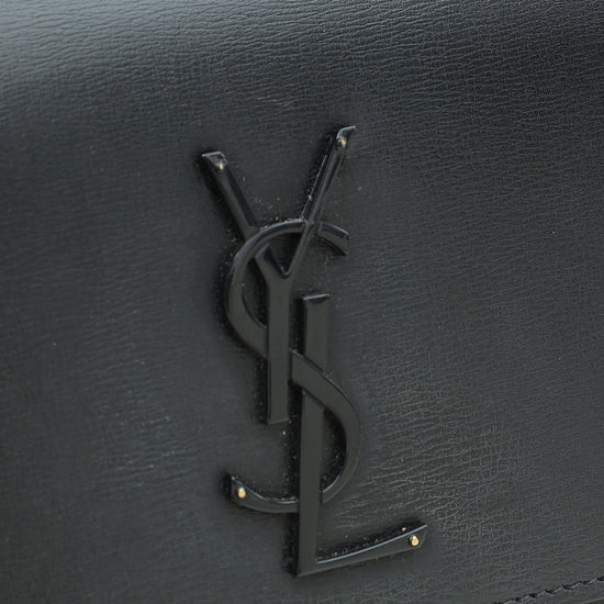 YSL Black So Black Sunset Medium Shoulder Bag