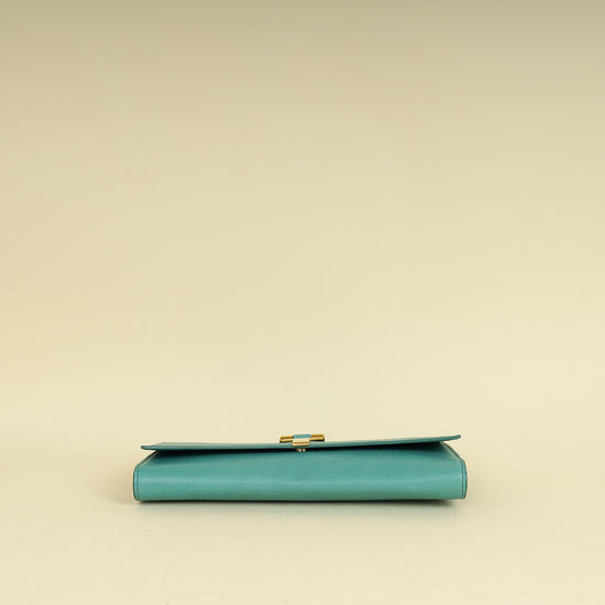 YSL Aqua Green Y Ligne Clutch
