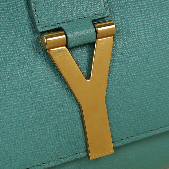 YSL Aqua Green Y Ligne Clutch