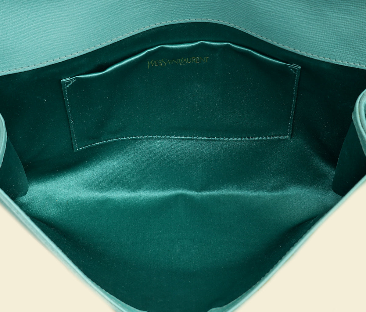 YSL Aqua Green Y Ligne Clutch