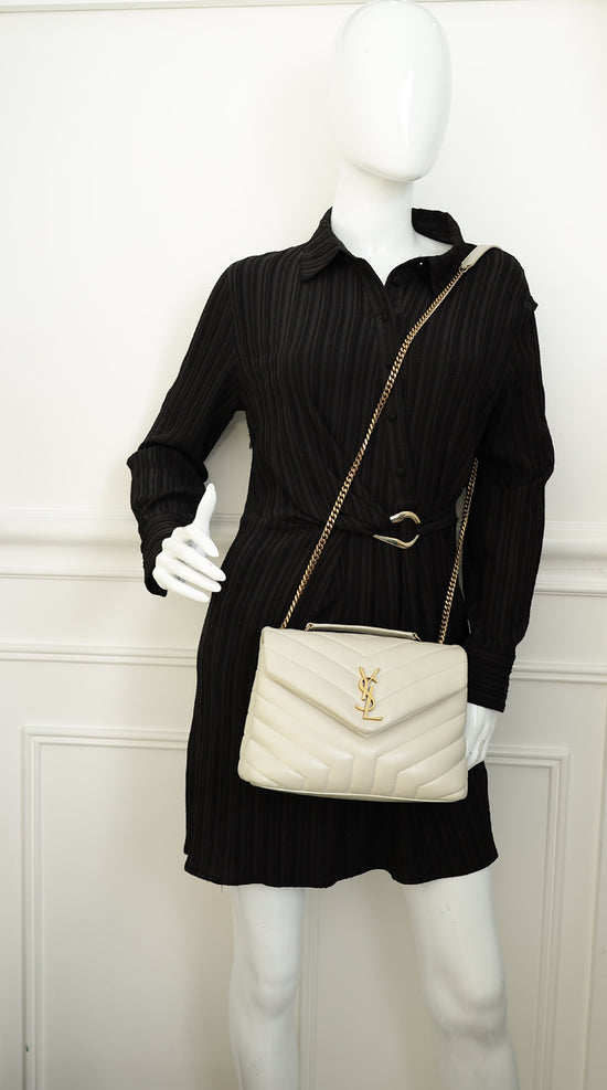 YSL Vintage Blanc Loulou Small Shoulder Bag