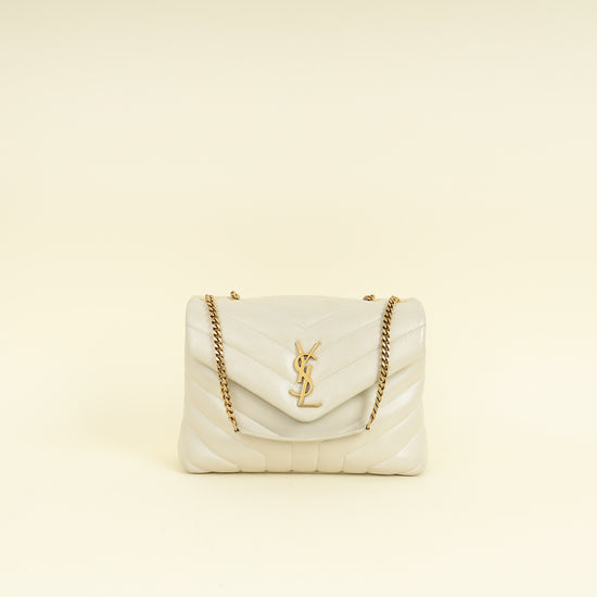 YSL Vintage Blanc Loulou Small Shoulder Bag