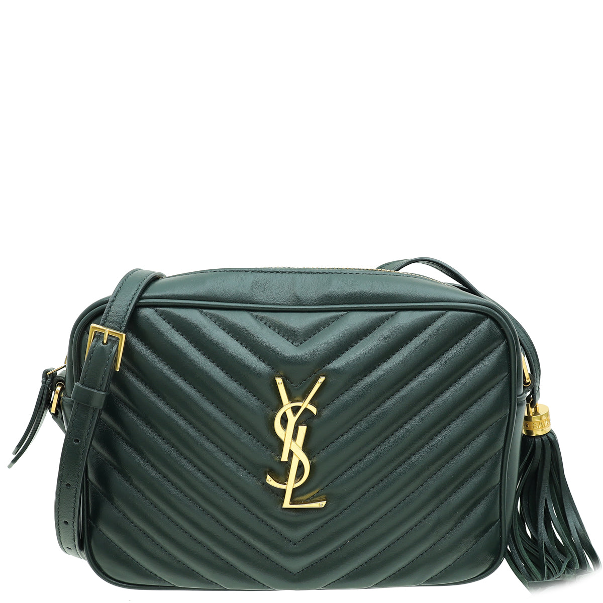 YSL Dark Olive Monogram Lou Camera Bag-YSL-THE CLOSET