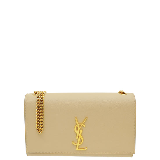 YSL Beige Monogram Kate Medium Chain Shoulder Bag