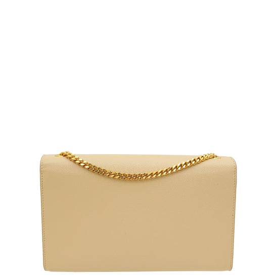 YSL Beige Monogram Kate Medium Chain Shoulder Bag