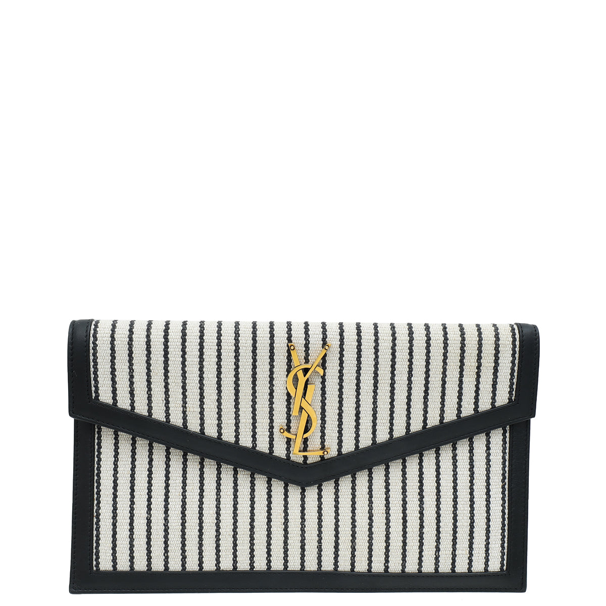 YSL Bicolor Striped Uptown Pouch-YSL-THE CLOSET