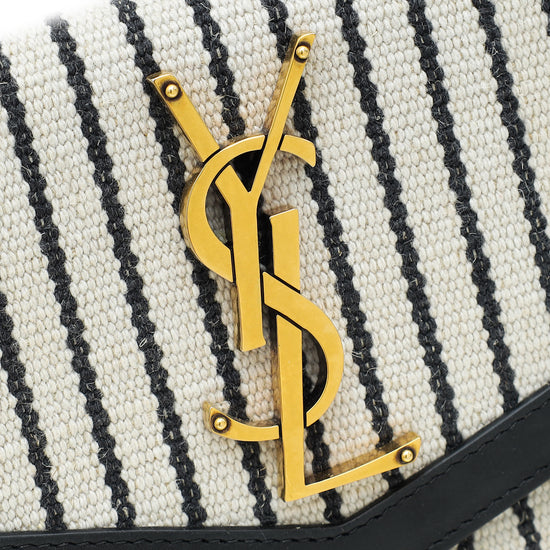 YSL Bicolor Striped Uptown Pouch