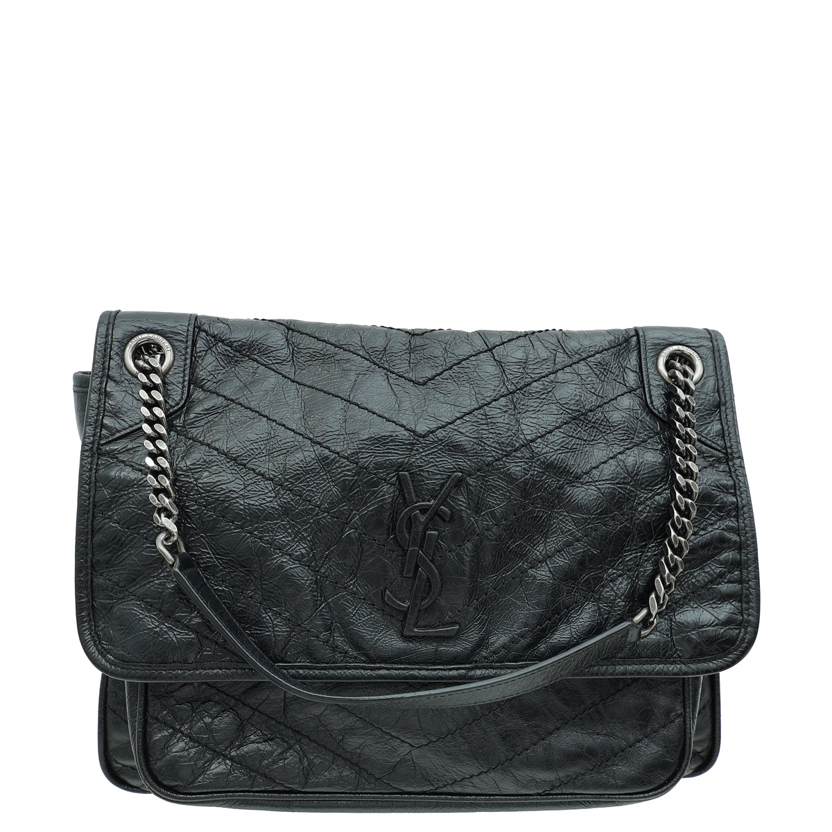 YSL Black Vintage Niki Medium Shoulder Bag