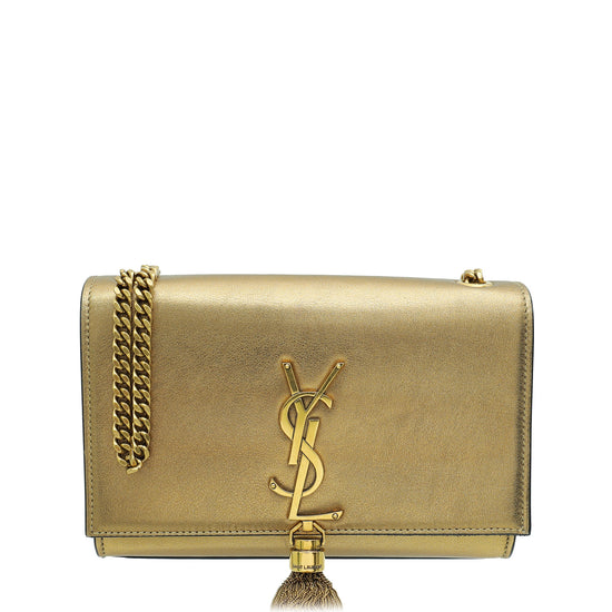 YSL Metallic Golden Bronze Kate Tassel Small Shoulder Bag