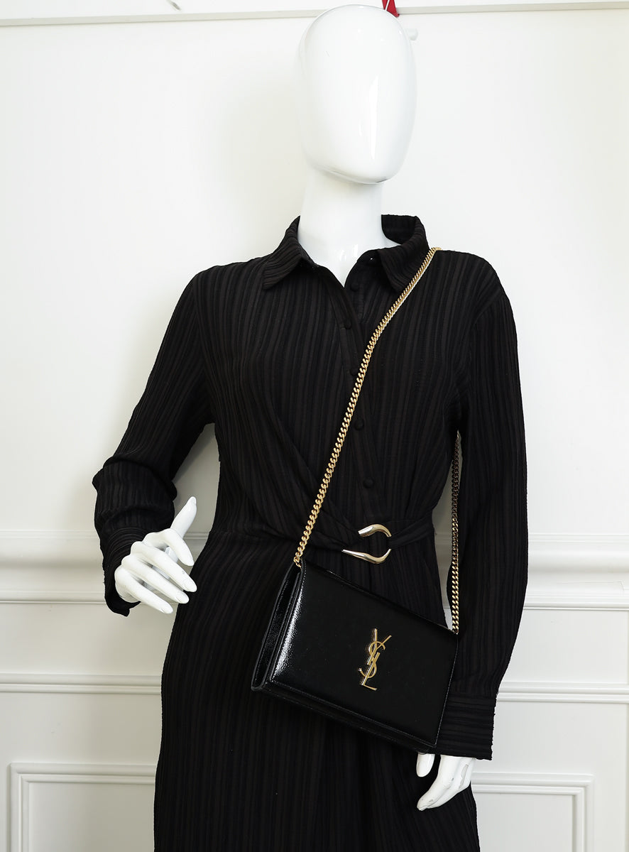 YSL Black Kate Chain Wallet