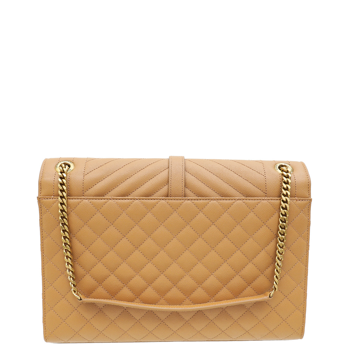 YSL Tan Monogram Mix Quilted Envelope Shoulder Large Bag-YSL-THE CLOSET